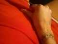 Little ticking in skimpy red shorts 