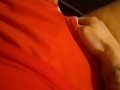 Little ticking in skimpy red shorts 