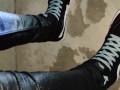 Rewetting My Skinny Jeans And Vans In Parking Lot