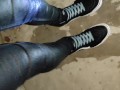 Rewetting My Skinny Jeans And Vans In Parking Lot