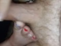 Patriotic Footjob with cum explosion
