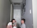 Hiding away step cousins fuck with a MASSIVE cum facial ending - Amiee Cambridge