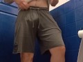 Posing and pissing in the gym loo
