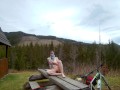 Naked girl in the mountains