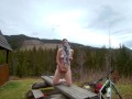 Naked girl in the mountains