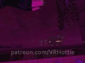 Patio Fuck Topless Babe Riding Outdoor Public Long Hair Black White Cowgirl POV Lap Dance