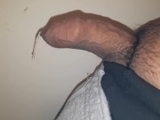 Jerking my uncircumcised cock to a thick and hard cumshot explosion, small hard penis masturbation