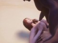 Horsecock Big Natural Tits, Cum between Boobs on a nude beach in public [3D Hentai]