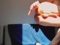 Fit guy fucks his ass with HUGE dildo of his own cock then uses a BIGGER one