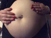 Swollen Belly Girl's Big Noisy Belly