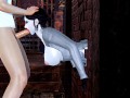 Lady Dimitrescu stuck in the wall and facefuck