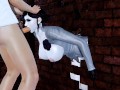 Lady Dimitrescu stuck in the wall and facefuck