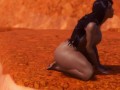 Пышная девушка Мулатка скачет на дилдо в Большом каньоне прилюдно [3D Hentai]