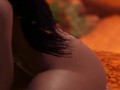 Пышная девушка Мулатка скачет на дилдо в Большом каньоне прилюдно [3D Hentai]