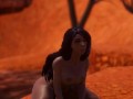 Пышная девушка Мулатка скачет на дилдо в Большом каньоне прилюдно [3D Hentai]