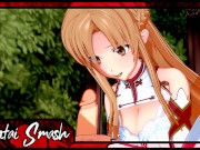 Asuna swallows Kirito's load before riding his face - Sword Art Online Hentai