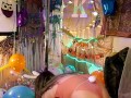 HD LOONER Fuck Bunny plays with her big balloons! +100 Balloons B2P Suck Fucked&Pussy stuffed to cum