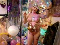 HD LOONER Fuck Bunny plays with her big balloons! +100 Balloons B2P Suck Fucked&Pussy stuffed to cum