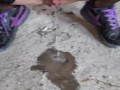 Public pee in abandoned building piss