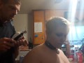 Baldbabey gets a haircut in lingerie