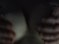 19 years old squashes her oily big boobs