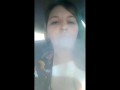 Public ParkingingLot smoking flashing&Masturbating!Publicsmoking Flashing giant DDs pussy fingering 