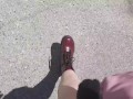 Nicoletta can't hold back and pisses on your face in a public garden - Wonderful upskirt pee