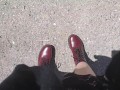 Nicoletta can't hold back and pisses on your face in a public garden - Wonderful upskirt pee