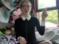 Roleplay: Religious School Girl Smokes and Shows You Her Strange Dildo - Izzy Hellbourne