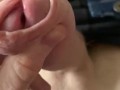 Big cock straight guy masturbates on the sofa until cumshot PART 1 