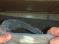 Licking my wifes Dirty Panties from the Laundry before & after cumming in them, tastes so good