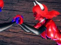 Red VS Blue Succubus lesbian Foursome