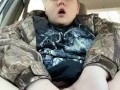 PAWG Playing with my clit in the car (almost got caught)