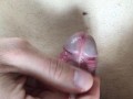 Close-up Oily Frenulum Stimulation Massage/ Huge Cumshot