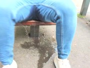 My new VERY HOT public pissing jeans (60FPS