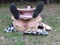 Pussy gaping outdoors. VAGINA OPEN, CLOSE SHOT.