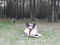 Pussy gaping outdoors. VAGINA OPEN, CLOSE SHOT.