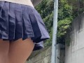 制服でパンチラ散歩。 short walk in school uniform at Japan.