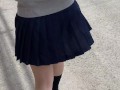 制服でパンチラ散歩。 short walk in school uniform at Japan.