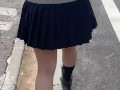 制服でパンチラ散歩。 short walk in school uniform at Japan.