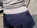 制服でパンチラ散歩。 short walk in school uniform at Japan.