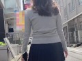 制服でパンチラ散歩。 short walk in school uniform at Japan.