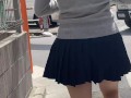 制服でパンチラ散歩。 short walk in school uniform at Japan.