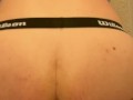 Anal Training with Big Dildo Noisy Fuck Farts and Cum Bubbles
