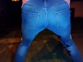 Wetting my jeans on parking place at night(loud hissing sound)