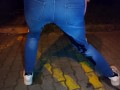 Wetting my jeans on parking place at night(loud hissing sound)