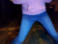 Wetting my jeans on parking place at night(loud hissing sound)
