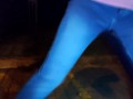 Wetting my jeans on parking place at night(loud hissing sound)