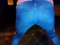 Wetting my jeans on parking place at night(loud hissing sound)