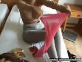 Encasement pantyhose nylon multilayer masturbation in the hotel room 2